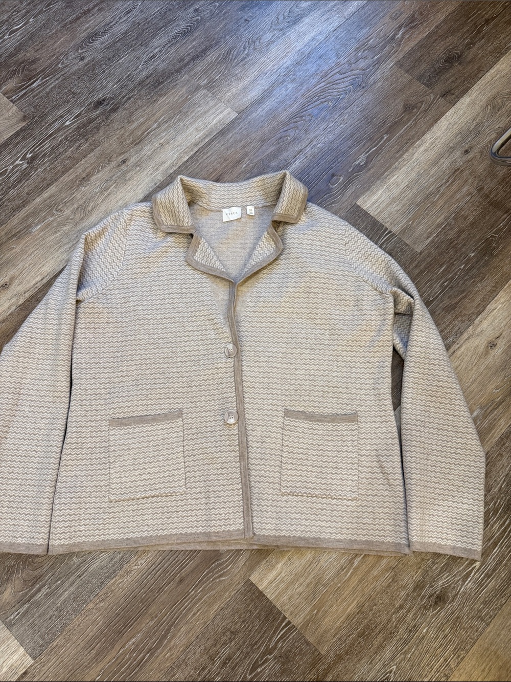 Cyrus Beige Knit Blazer Jacket